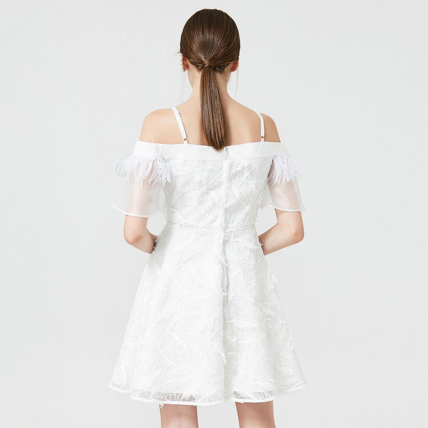 Custom Condole Belt White Women Dress